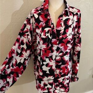 Rafaella Floral Blouse Sz XXL